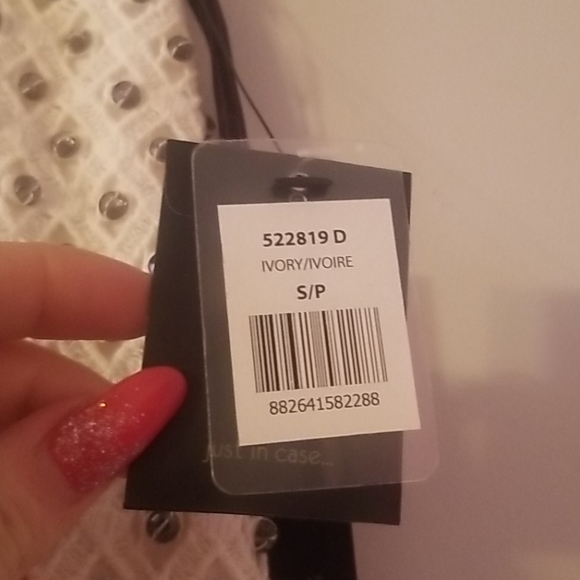 (🏷2/40)Cream Crochet and Crystal Mini Skirt - Picture 4 of 5